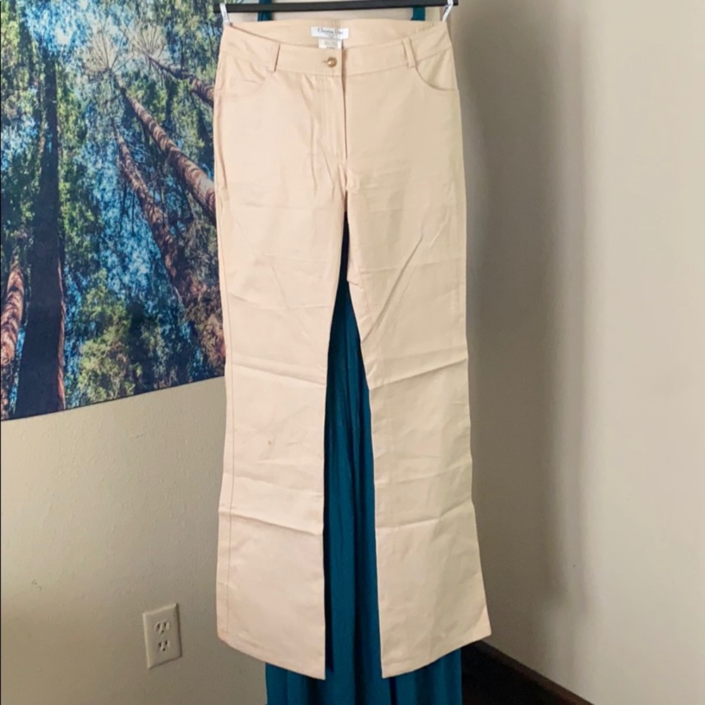 Christian Dior Silk champagne pants